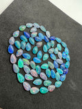 Australian Opal 6X4 mm Cabs, Pack of 5 Pieces -AAA Quality, Opal Triplet Cabochon - Australian Opal Pear Cabochon, flat bottom.