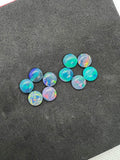 Australian Opal 10 mm Cabs, Pack of 1 Pieces -AAA Quality, Opal Triplet Cabochon - Australian Opal Round Cabochon, flat bottom.