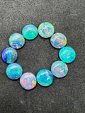 Australian Opal 10 mm Cabs, Pack of 1 Pieces -AAA Quality, Opal Triplet Cabochon - Australian Opal Round Cabochon, flat bottom.