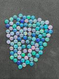 Australian Opal 6 mm Cabs, Pack of 4 Pieces -AAA Quality, Opal Triplet Cabochon - Australian Opal Round Cabochon, flat bottom