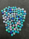 Australian Opal 6 mm Cabs, Pack of 4 Pieces -AAA Quality, Opal Triplet Cabochon - Australian Opal Round Cabochon, flat bottom