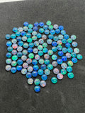 Australian Opal 5 mm Cabs, Pack of 6 Pieces -AAA Quality, Opal Triplet Cabochon - Australian Opal Round Cabochon, flat bottom.