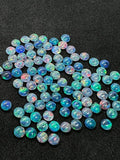 Australian Opal 4 mm Cabs, Pack of 5 Pieces -AAA Quality, Opal Triplet Cabochon - Australian Opal Round Cabochon, flat bottom.