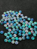 Australian Opal 3mm Cabs, Pack of 8 Pieces -AAA Quality, Opal Triplet Cabochon - Australian Opal Round Cabochon, flat bottom.