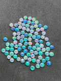 Australian Opal 4 mm Cabs, Pack of 5 Pieces -AAA Quality, Opal Triplet Cabochon - Australian Opal Round Cabochon, flat bottom.