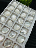 White MOP Oval Cabs • 12x16 / 13x18 mm Size  • AAA Quality • Pack of 6 pieces • Mother of Pearl Cabochons