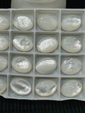 White MOP Oval Cabs • 10X14 mm Size • AAA Quality • Pack of 6 pieces • Mother of Pearl Cabochons