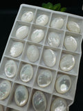 White MOP Oval Cabs • 10X14 mm Size • AAA Quality • Pack of 6 pieces • Mother of Pearl Cabochons