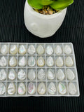 White MOP Pear Cabs • 12x16 mm Size • AAA Quality • Pack of 4 pieces • Mother of Pearl Cabochons