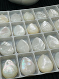 White MOP Pear Cabs • 12x16 mm Size • AAA Quality • Pack of 4 pieces • Mother of Pearl Cabochons