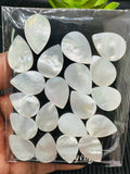 White MOP Pear Cabs • 10x14 / 13x18 mm Size • AAA Quality • Pack of 10 pieces • Both Sides Flat Cabs