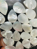 White MOP Pear Cabs • 10x14 / 13x18 mm Size • AAA Quality • Pack of 10 pieces • Both Sides Flat Cabs