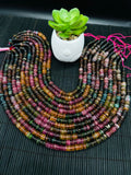 Tourmaline Heishi Beads 6 mm size- - AAAA Quality - 40 cm Length - Natural Tourmaline