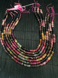 Tourmaline Roundel Beads 6 mm size- Code #T4 - AAA Quality - 40 cm Length - Natural Tourmaline