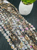 Abalone Shell Coin Beads • 10 mm Size • 40 cm length • AAA Quality • Natural Abalone Shell • Origin Australia