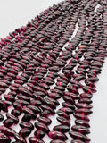 Garnet shape 2X9 mm size center Drill, Length of Strand 16", garnet fancy shape