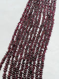 Garnet shape 2X9 mm size center Drill, Length of Strand 16", garnet fancy shape