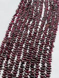 Garnet shape 2X9 mm size center Drill, Length of Strand 16", garnet fancy shape
