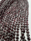 Garnet Heart shape 8 mm size, Length of Strand 16", garnet fancy shape