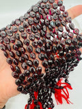 Garnet Oval shape 7X9 mm size, Length of Strand 16", garnet fancy shape, AAA quality garnet