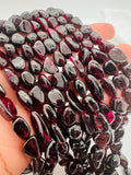 Garnet tumble shape 9X11 Approx mm size, Length of Strand 16", garnet fancy shape, AAA quality garnet