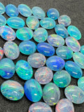 Australian Opal 10X8 mm Cabs, Pack of 2 Pieces -AAA Quality, Opal Triplet Cabochon - Australian Opal Oval Cabochon, flat bottom.