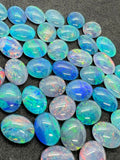 Australian Opal 10X8 mm Cabs, Pack of 2 Pieces -AAA Quality, Opal Triplet Cabochon - Australian Opal Oval Cabochon, flat bottom.