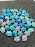 Australian Opal 10X8 mm Cabs, Pack of 2 Pieces -AAA Quality, Opal Triplet Cabochon - Australian Opal Oval Cabochon, flat bottom.