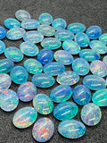 Australian Opal 8X6 mm Cabs, Pack of 4 Pieces -AAA Quality, Opal Triplet Cabochon - Australian Opal Oval Cabochon, flat bottom.
