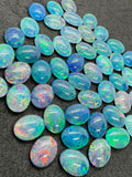 Australian Opal 7X5 mm Cabs, Pack of 5 Pieces -AAA Quality, Opal Triplet Cabochon - Australian Opal Oval Cabochon, flat bottom.