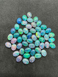 Australian Opal 9X7 mm Cabs, Pack of 2 Pieces -AAA Quality, Opal Triplet Cabochon - Australian Opal Oval Cabochon, flat bottom.