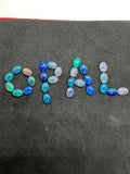 Australian Opal 8X6 mm Cabs, Pack of 4 Pieces -AAA Quality, Opal Triplet Cabochon - Australian Opal Oval Cabochon, flat bottom.