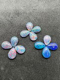 Australian Opal 10X7 mm Cabs, Pack of 2 Pieces -AAA Quality, Opal Triplet Cabochon - Australian Opal Pear Cabochon, flat bottom.