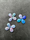 Australian Opal 10X7 mm Cabs, Pack of 2 Pieces -AAA Quality, Opal Triplet Cabochon - Australian Opal Pear Cabochon, flat bottom.