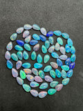 Australian Opal 6X4 mm Cabs, Pack of 5 Pieces -AAA Quality, Opal Triplet Cabochon - Australian Opal Pear Cabochon, flat bottom.
