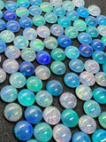 Australian Opal 6 mm Cabs, Pack of 4 Pieces -AAA Quality, Opal Triplet Cabochon - Australian Opal Round Cabochon, flat bottom