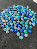 Australian Opal 5 mm Cabs, Pack of 6 Pieces -AAA Quality, Opal Triplet Cabochon - Australian Opal Round Cabochon, flat bottom.