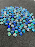 Australian Opal 5 mm Cabs, Pack of 6 Pieces -AAA Quality, Opal Triplet Cabochon - Australian Opal Round Cabochon, flat bottom.