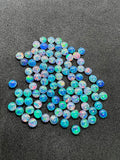 Australian Opal 4 mm Cabs, Pack of 5 Pieces -AAA Quality, Opal Triplet Cabochon - Australian Opal Round Cabochon, flat bottom.