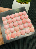 Queen Conch Shell Round Cabs • 8 mm Size • Pack of 4 Pcs • AAA Quality •