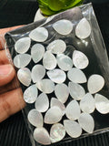 White MOP Pear Cabs • 10x14 / 13x18 mm Size  • AAA Quality • Pack of 10 pieces • Both Sides Flat Cabs