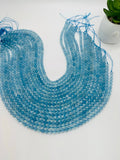 Aquamarine Round 8mm Beads - - 5A Quality - Length 40 cm- Code #A1, origin Brazil. Natural Aquamarine