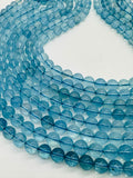 Aquamarine Round Beads - 8 mm Size - 5A Quality - Length 40 cm- Code #A2