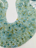 Aquamarine Round Beads - 4 mm Size - 4A Quality - Length 40 cm- Code #A3