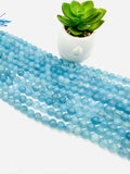 Aquamarine Round Beads - 10 mm Size - AAA Quality - Length 40 cm- Code #A7