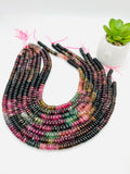 Tourmaline Roundel Beads 8 mm size- Code #T1 - AAA Quality - 40 cm Length - Natural Tourmaline