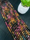 Tourmaline Heishi Beads 6 mm size- - AAAA Quality - 40 cm Length - Natural Tourmaline