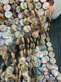 Abalone Shell Coin Beads • 10 mm Size • 40 cm length • AAA Quality • Natural Abalone Shell • Origin Australia