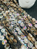 Abalone Shell Coin Beads • 10 mm Size • 40 cm length • AAA Quality • Natural Abalone Shell • Origin Australia