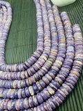 Charoite Roundel Beads 10 mm Size • Length 40 cm • 100% Natural Charoite Beads, origin Russia, Quality AAA